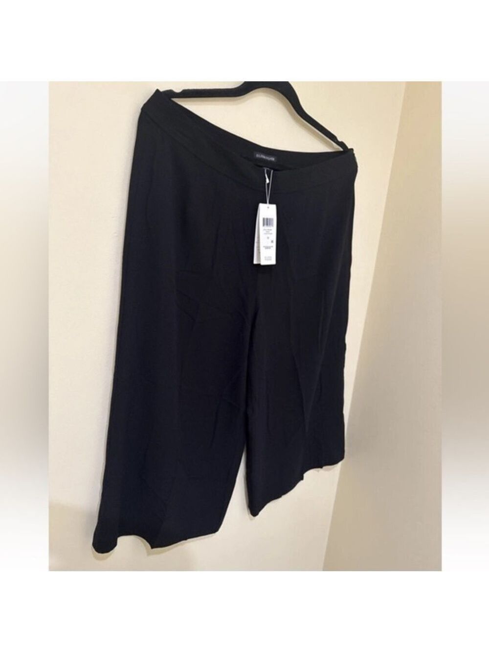 Eileen Fisher Black Silk Georgette Crepe Culotte Pants Women's Regular 12